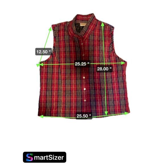 Baxter and Wells Red Plaid Quilted Buttoned Sleeveless Vest Sz 2X - Picture 6 of 6
